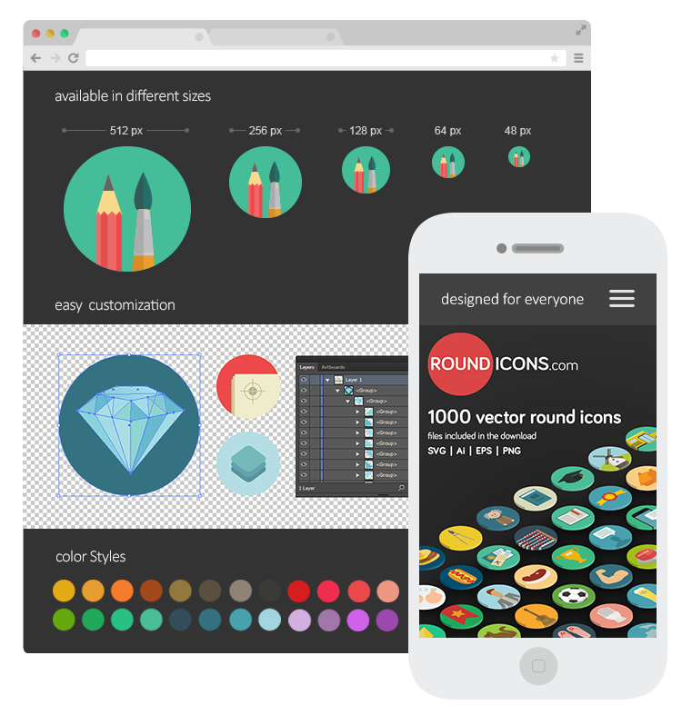 flat-colorful-icons-set