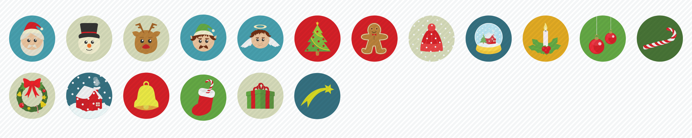 christmas flat icons set