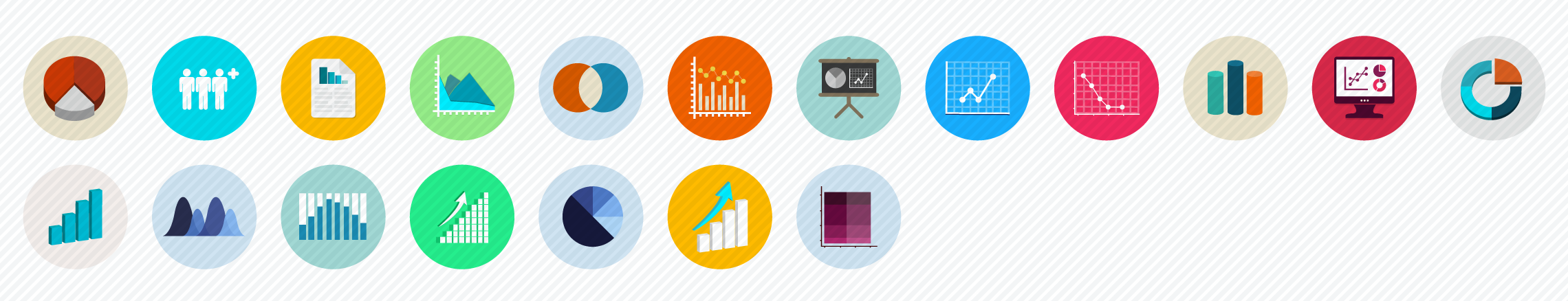 Charts flat icons