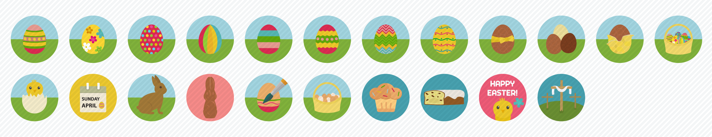 easter flat icons