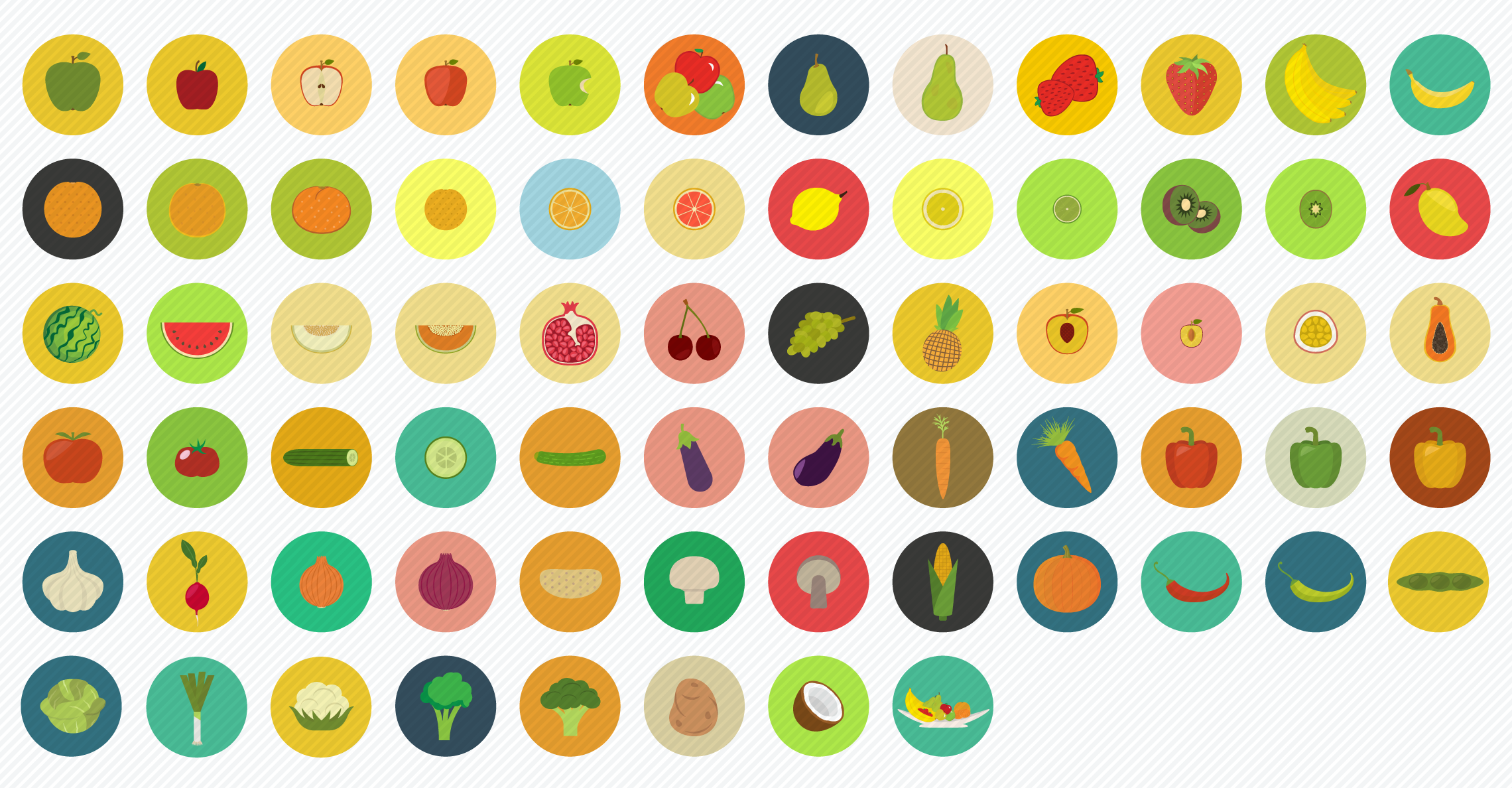 Food_Fruit_Vegetables flat icons