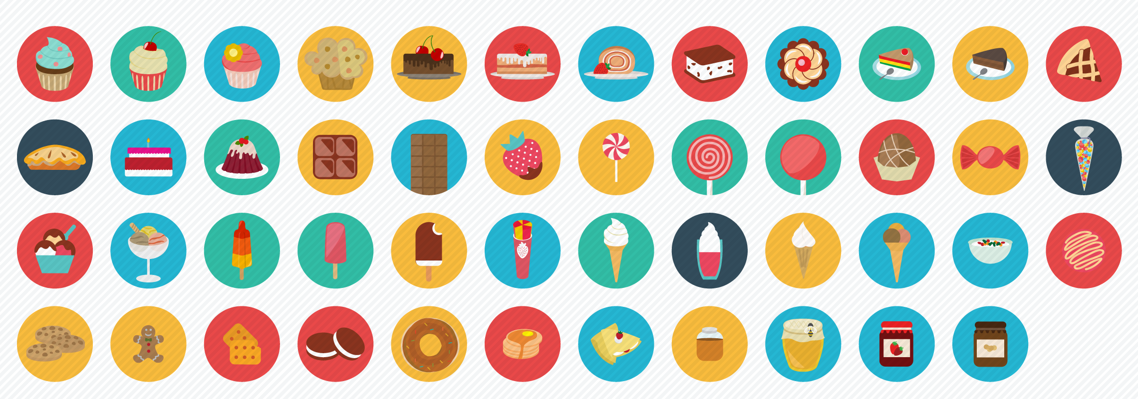 Food_Sweets_Candy flat icons