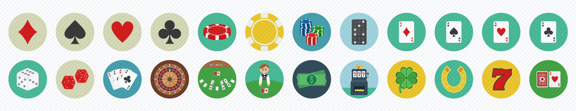 Gambling Casino Flat Icons