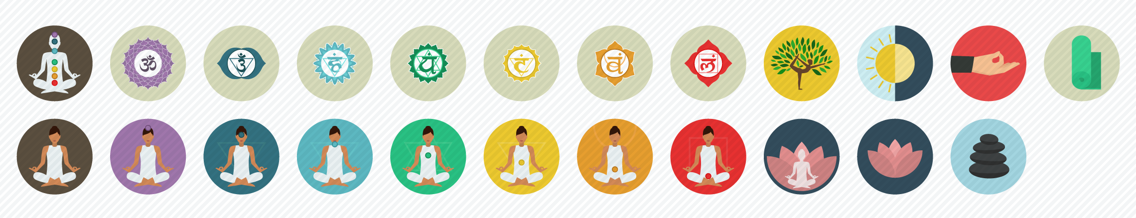 Meditation flat icons