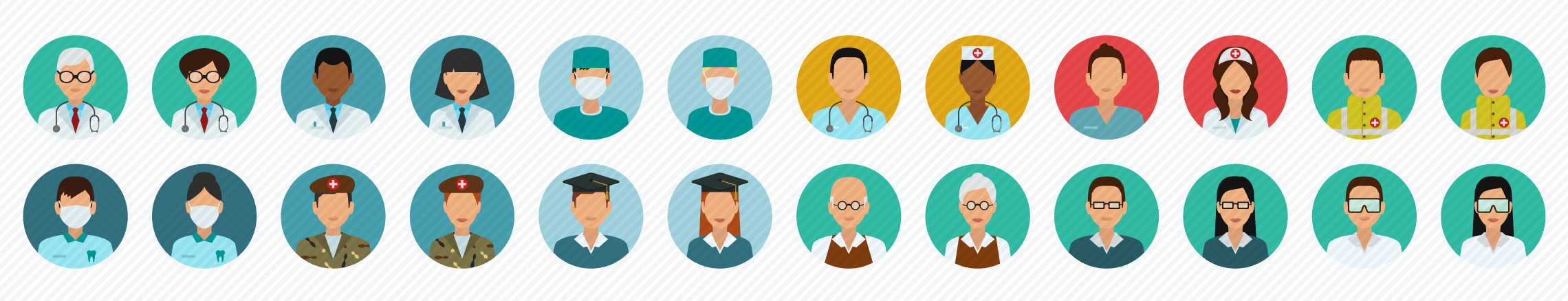 People_Medical_eduction_Science flat icons