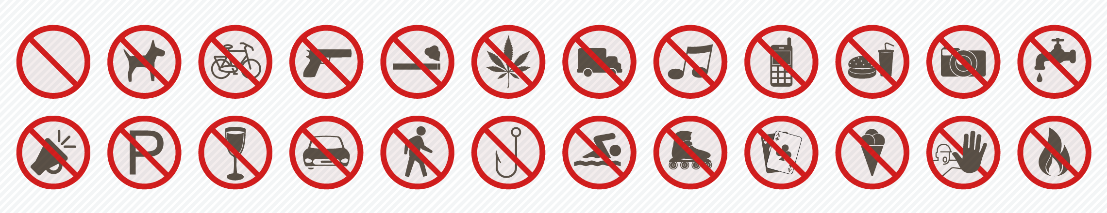 warning signs flat icons