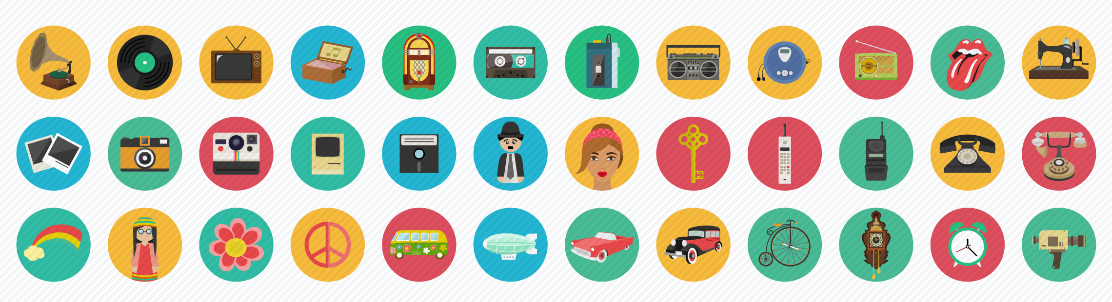 Retro Flat Icons