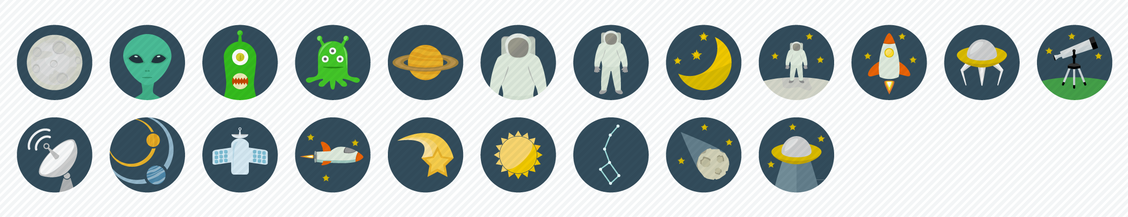 Space Flat icons