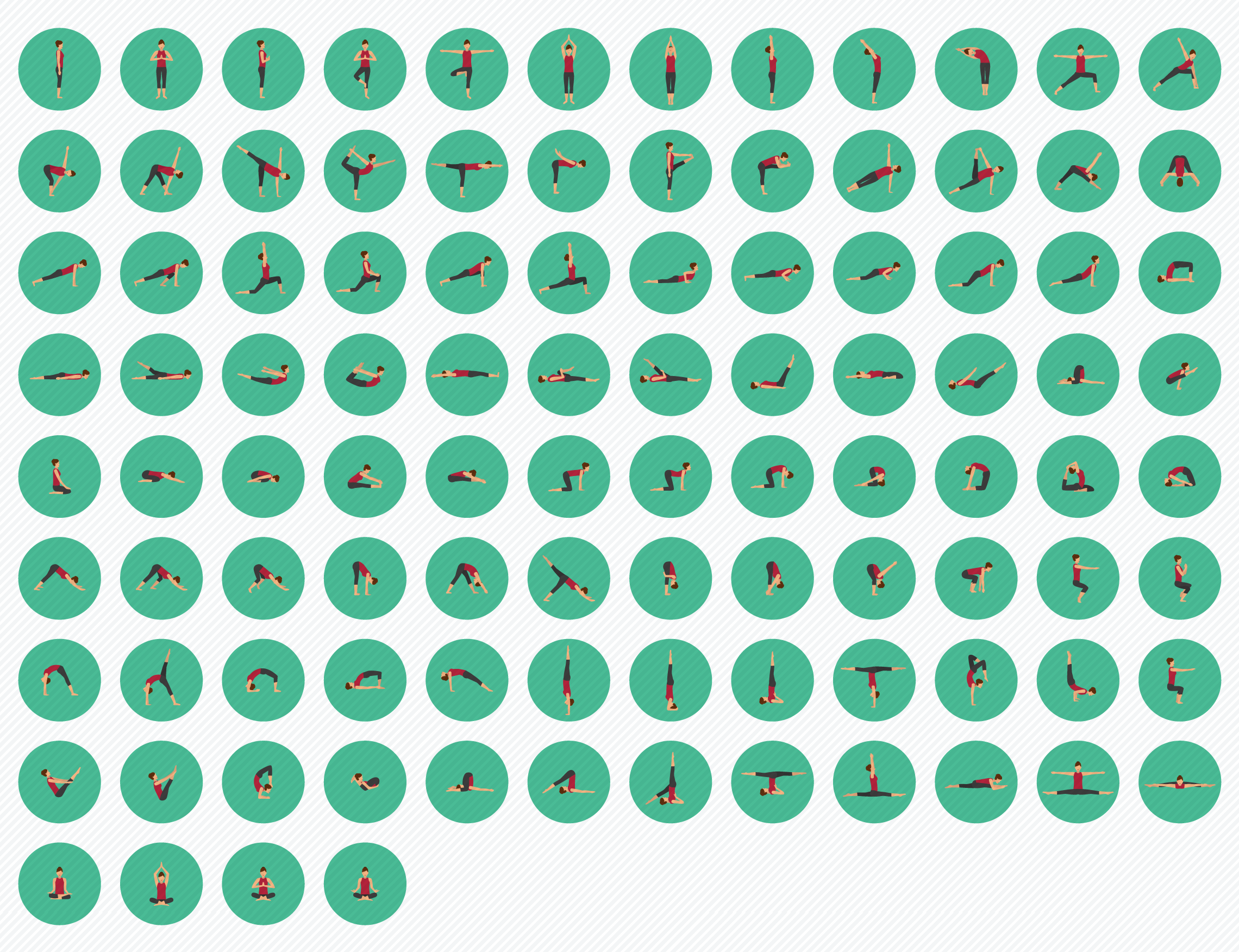 Yoga Poses flat icons