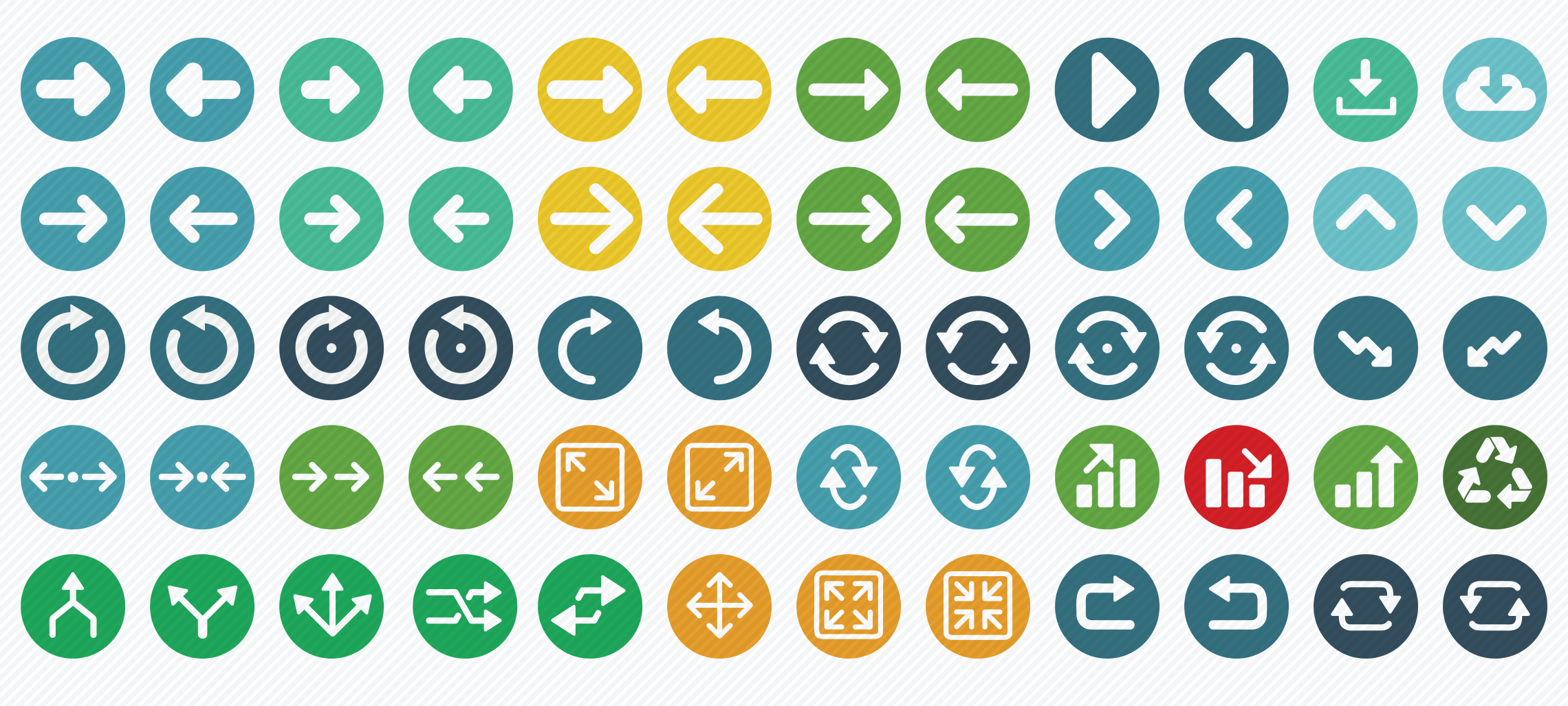 arrows flat icons set