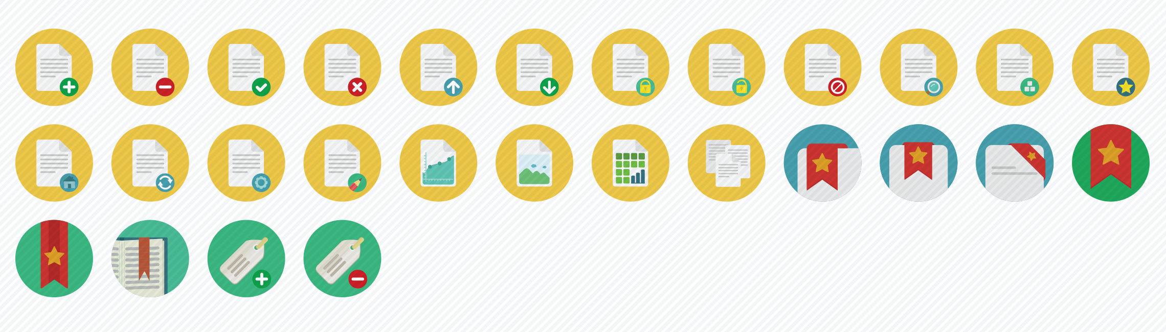 documents-flat-icons-set