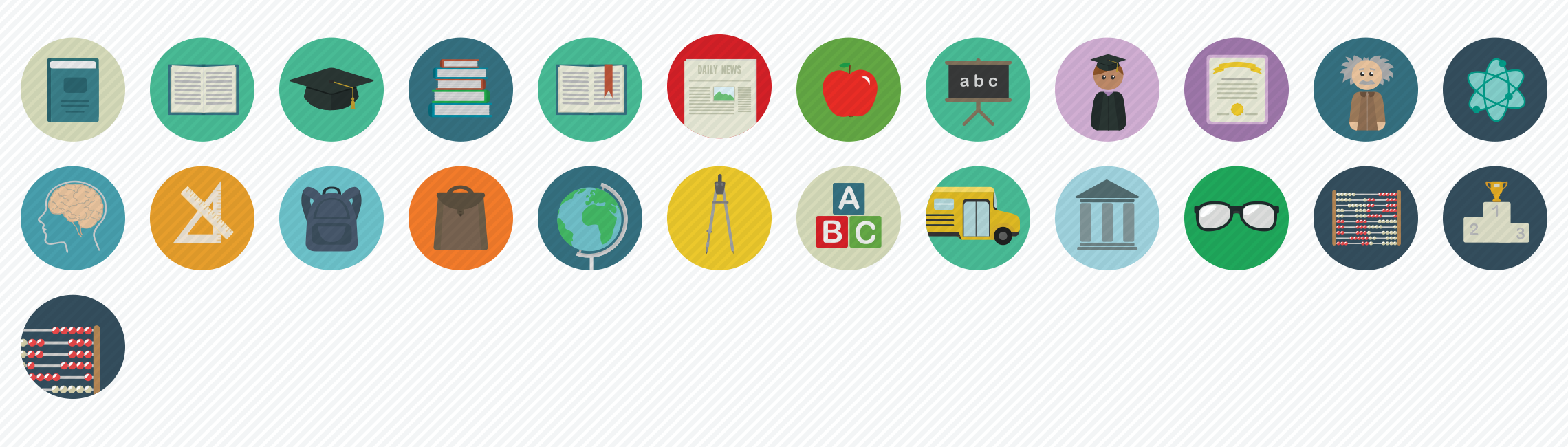 education flat icons set