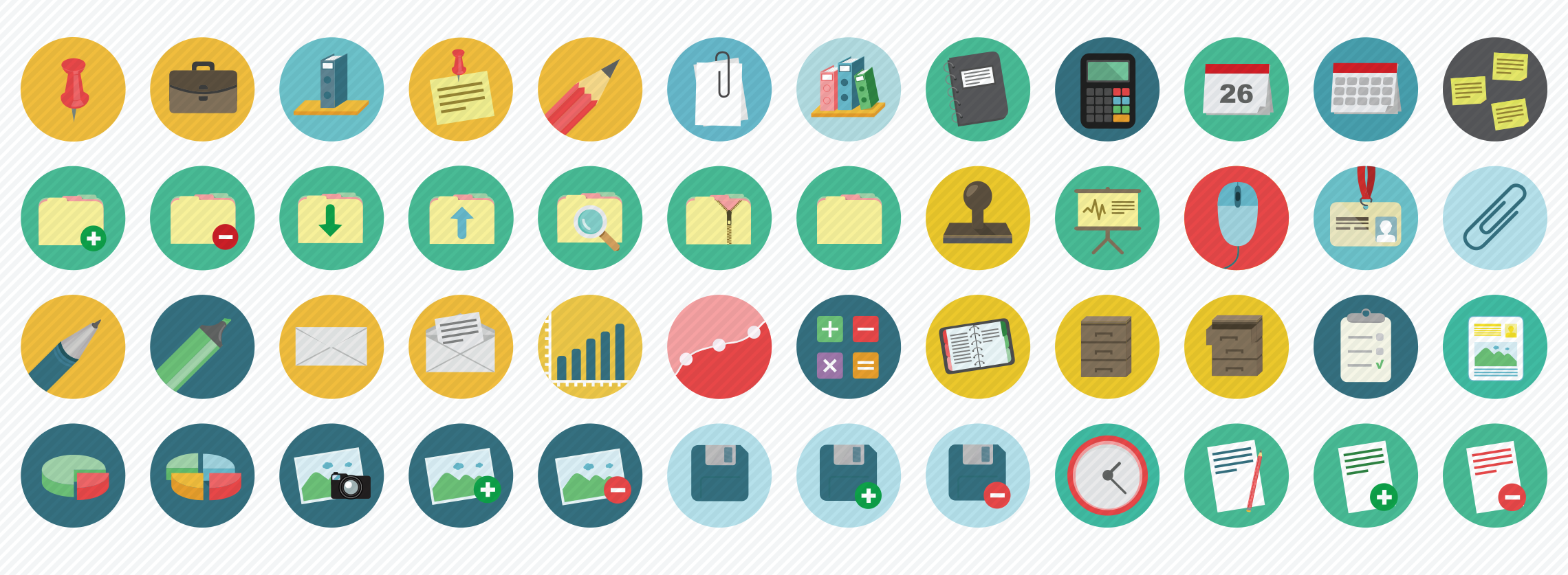 office flat icons set