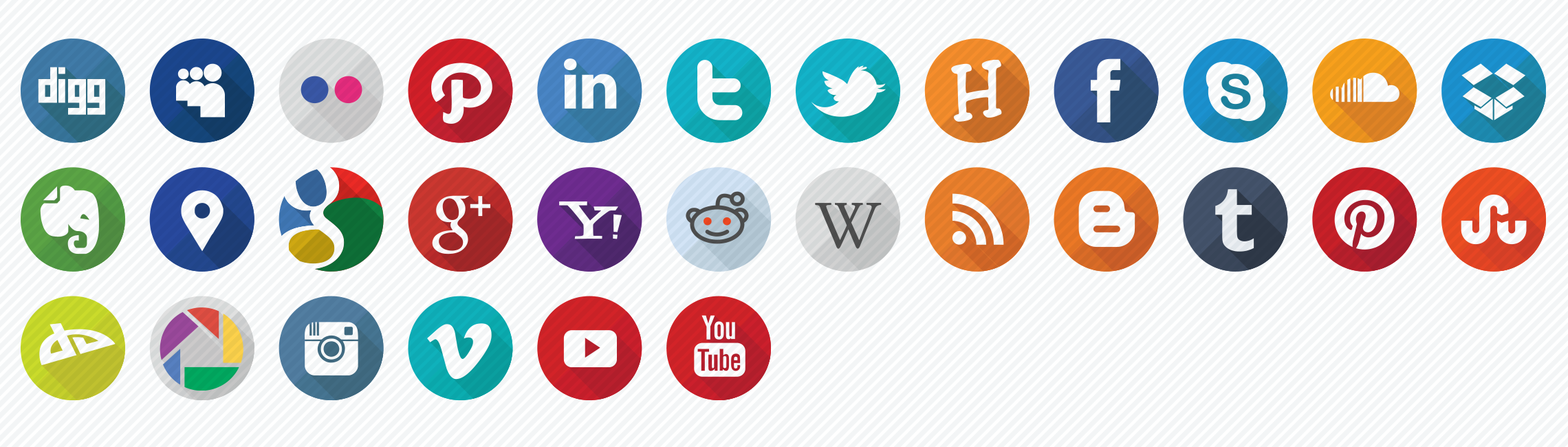 social-flat-icons-set
