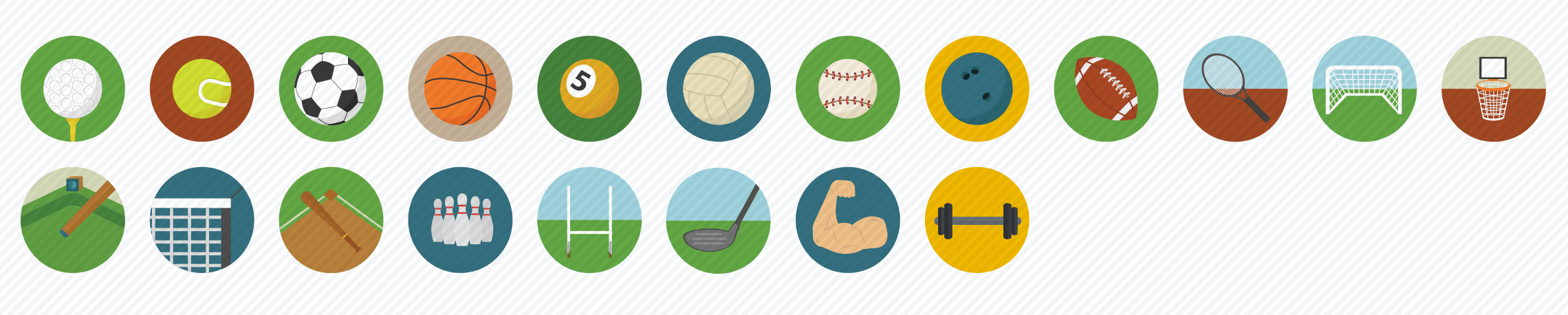 sports-flat-icons-set