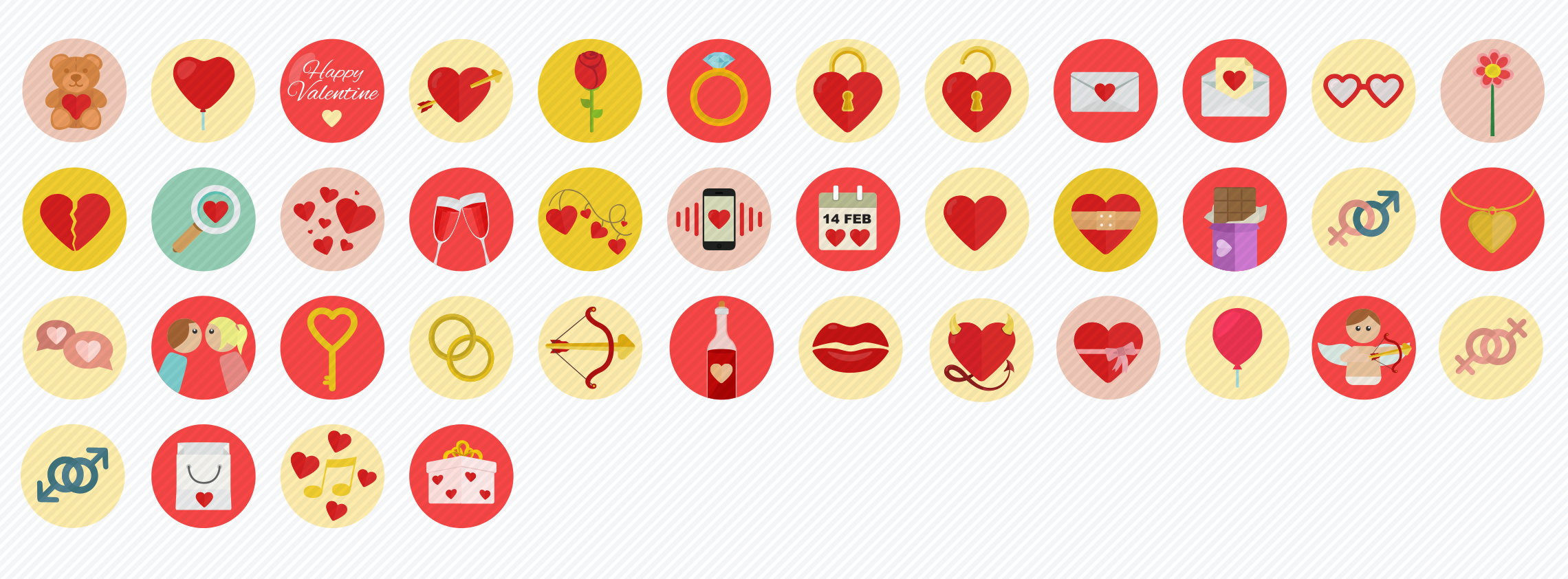 Romance and Valentine's Flat Icons