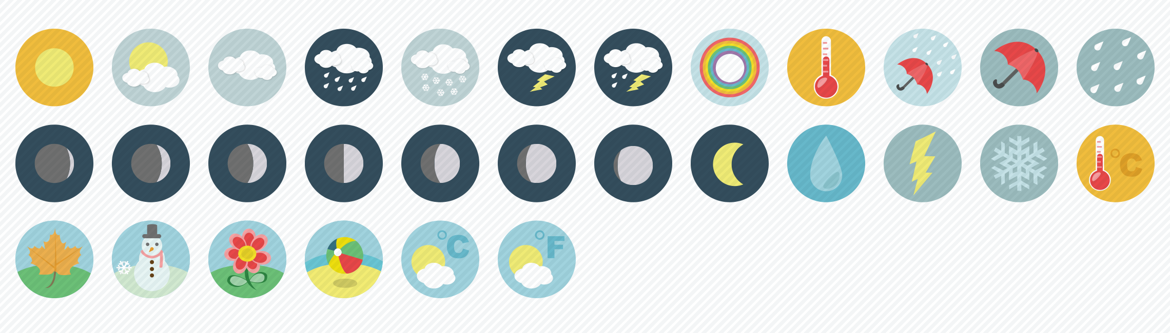 weather-flat-icons-set