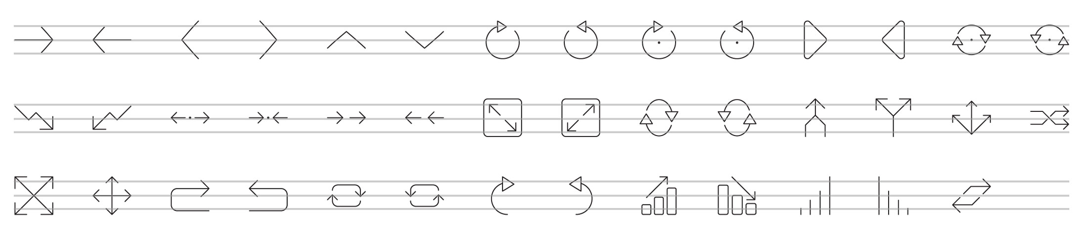 arrows line icons