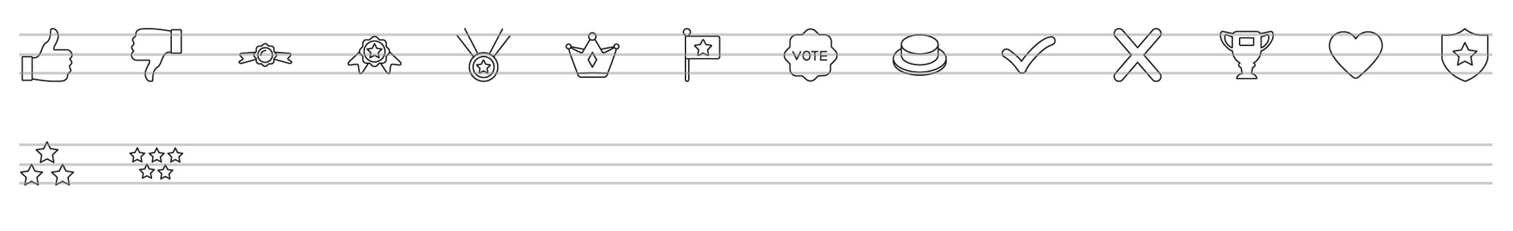 badges rating line icons