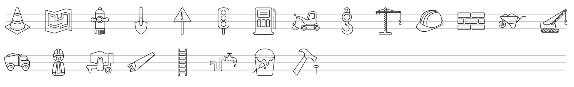 construction line icons