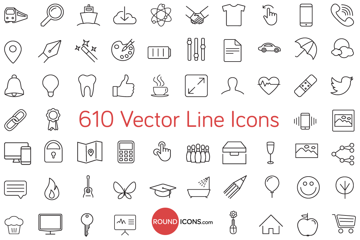 Download 1700 Vector Line Icons Set SVG PNG Ai Sketch
