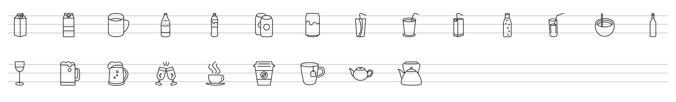drinks line icons