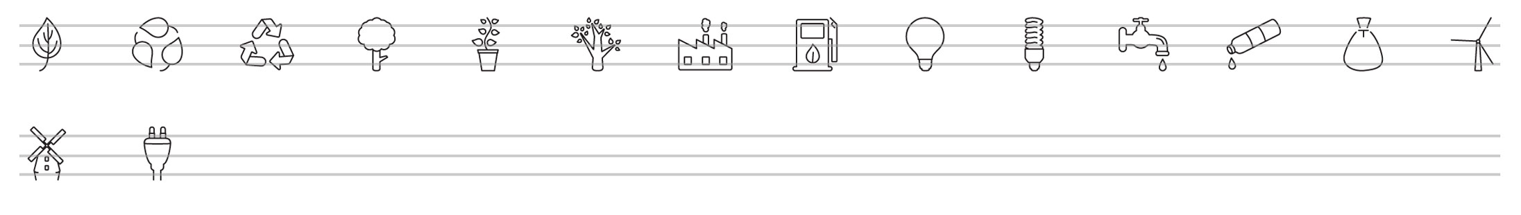 ecology line icons