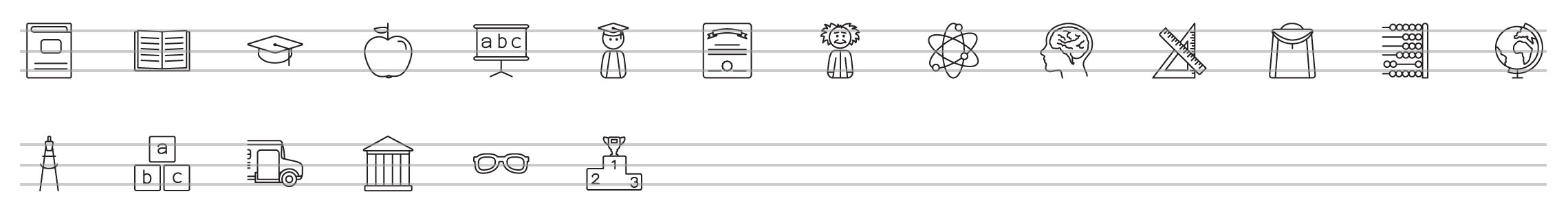 education science line icons