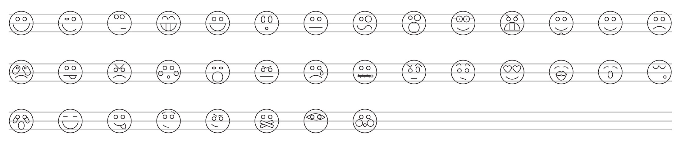 emoticons smilies line icons