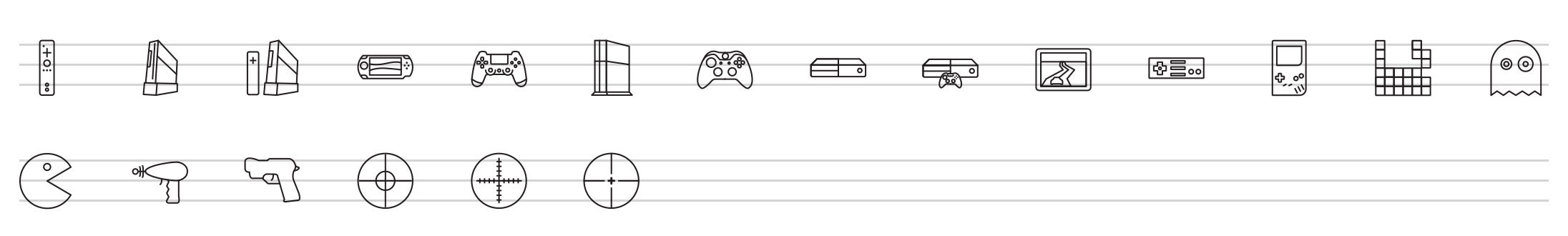 gaming line icons