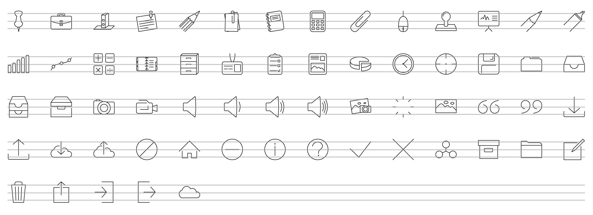 office business line icons