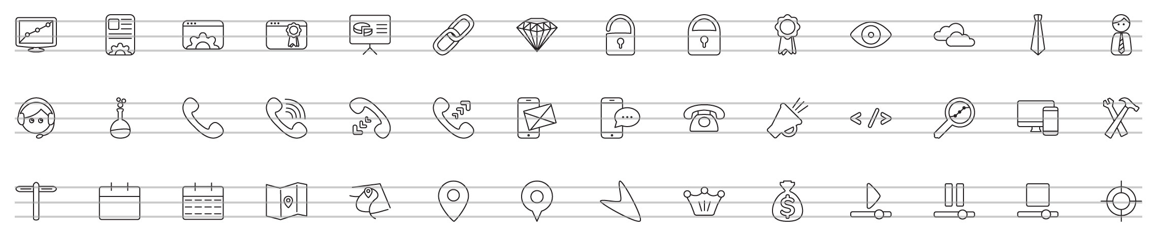 search engine optimization line icons