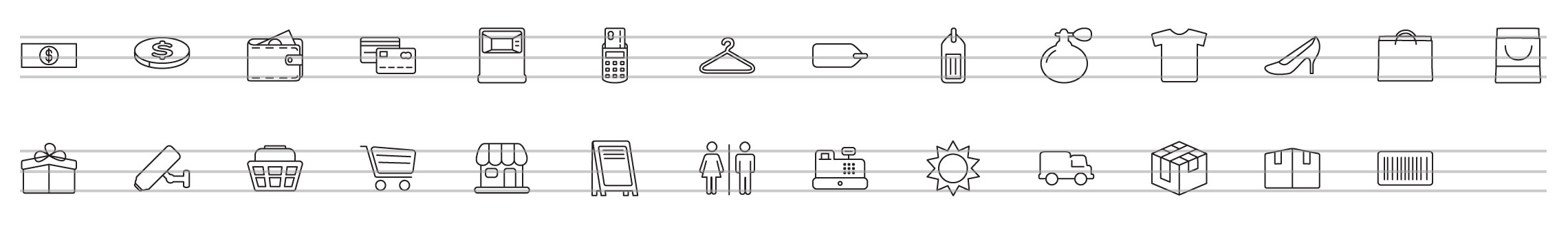 shopping line icons