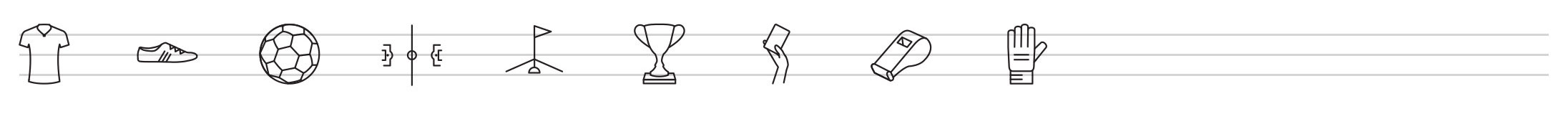 soccer and football line icons