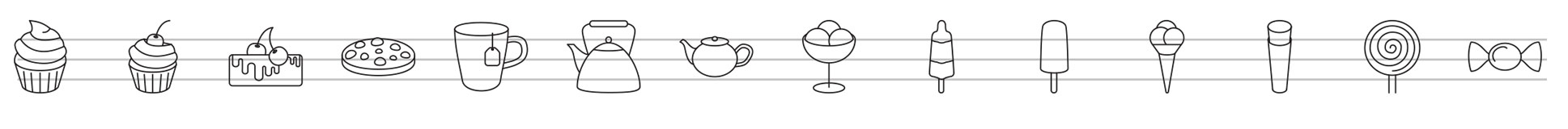 sweets line icons