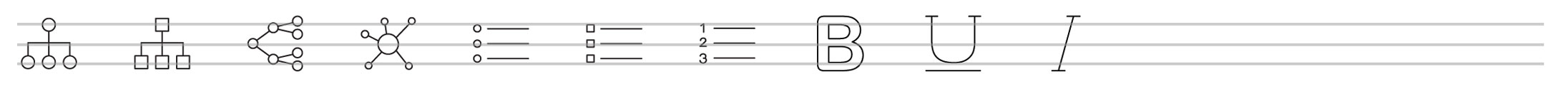 text editor line icons