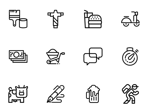 vector line icons pack