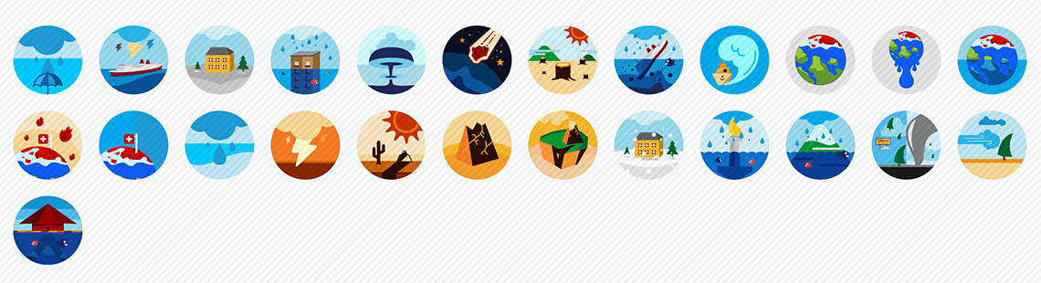 Disasters-flat-icons-set