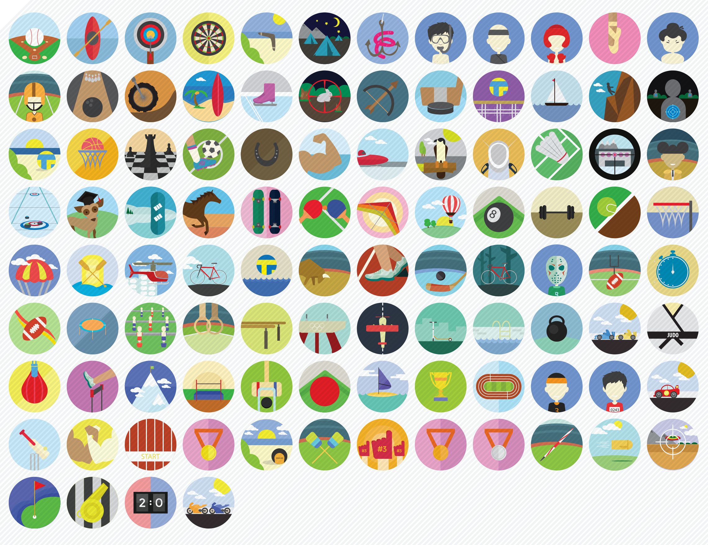 Download Scenicons Flat Vector Icons - Round Icons