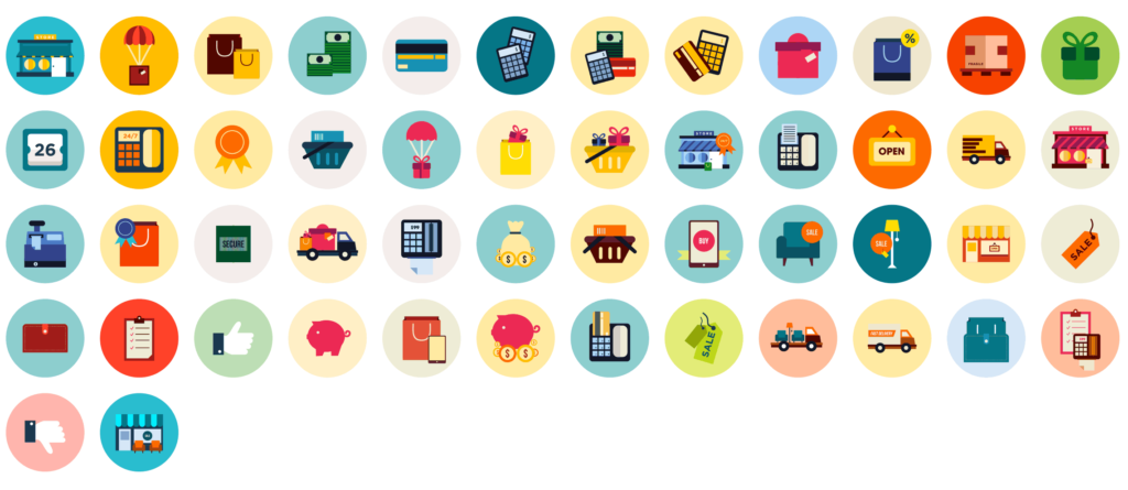 Scenicons Flat Vector Icons - Round Icons