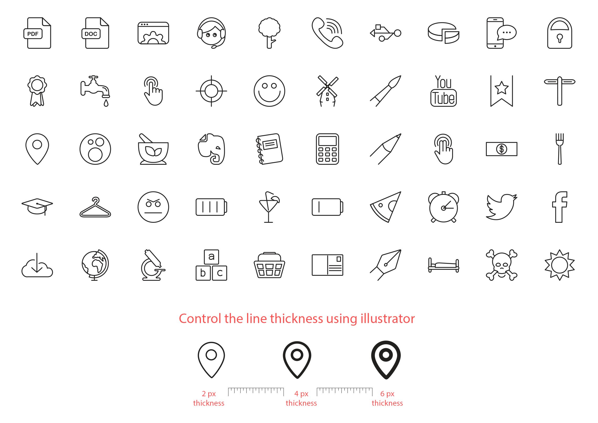 Web Design Free Vector Line Icons Set - DOWNLOAD