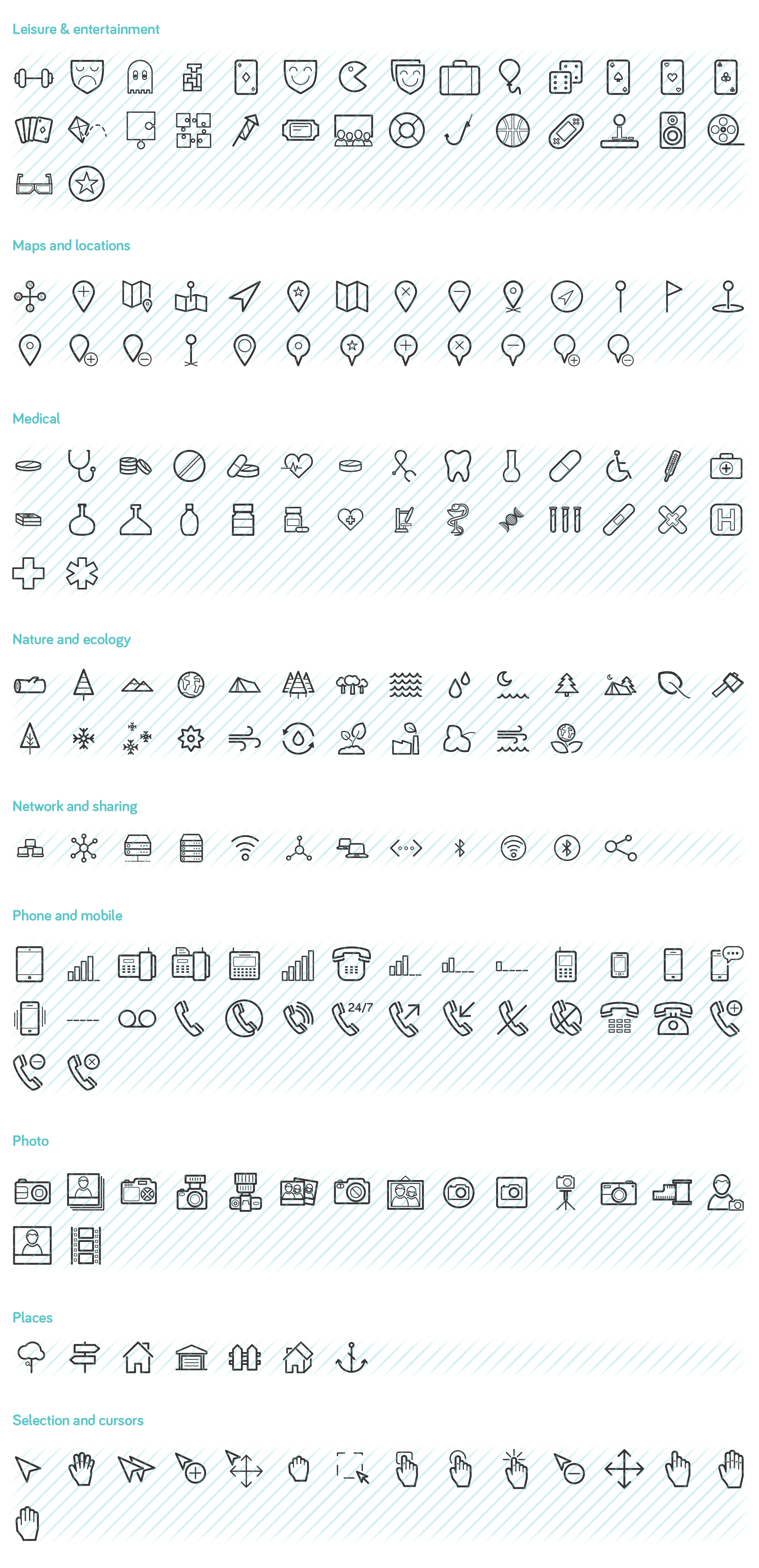 Boldicons Outline Icons Set - Round Icons