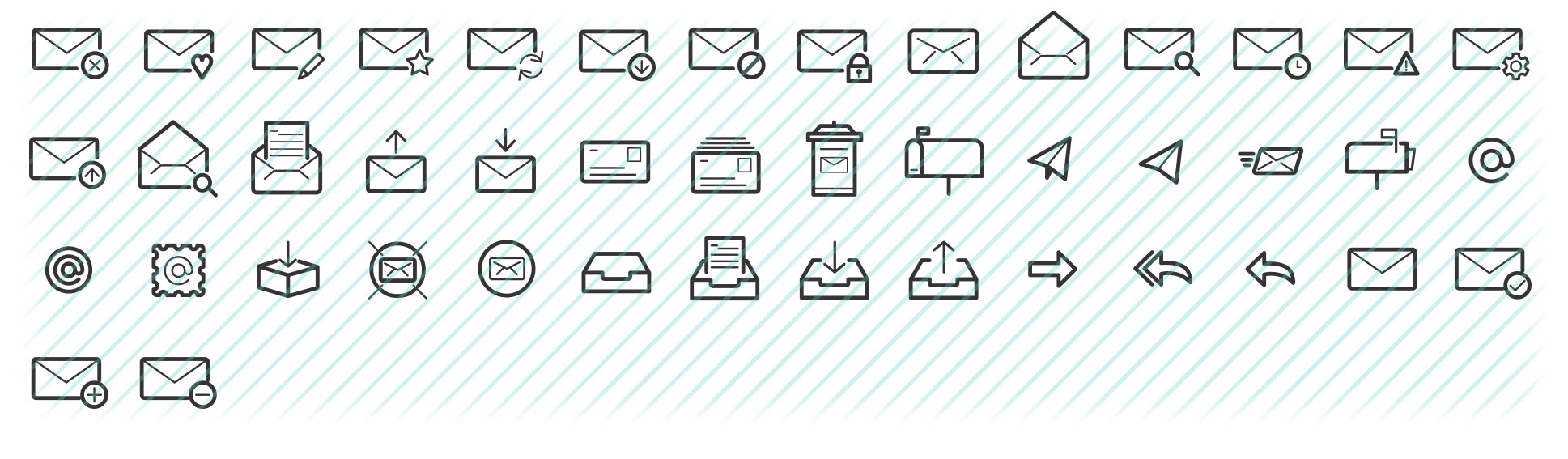 email bold line icons