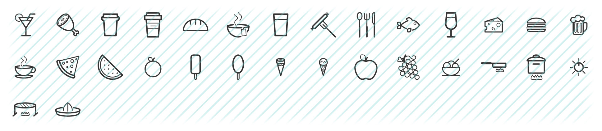food and drinks boldicons icons