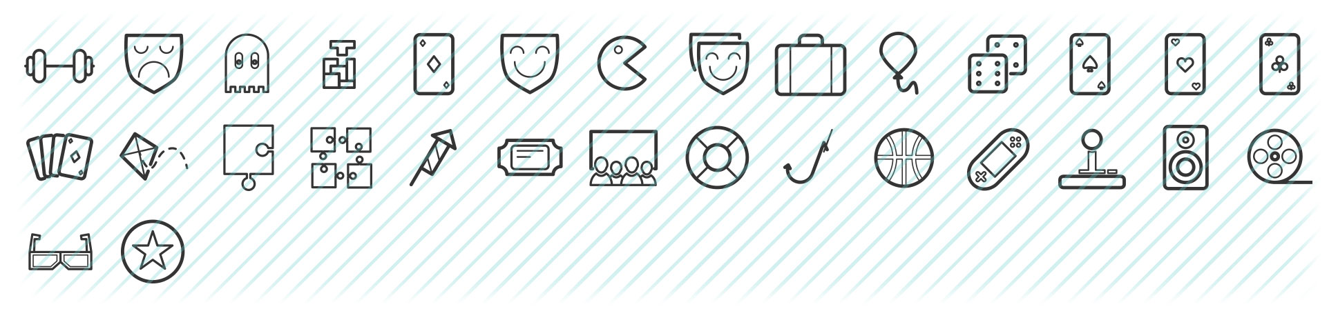 leisure and entertainment boldicons icons