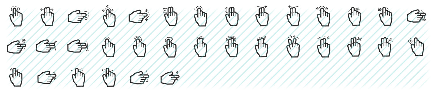 touch gestures boldicons icons