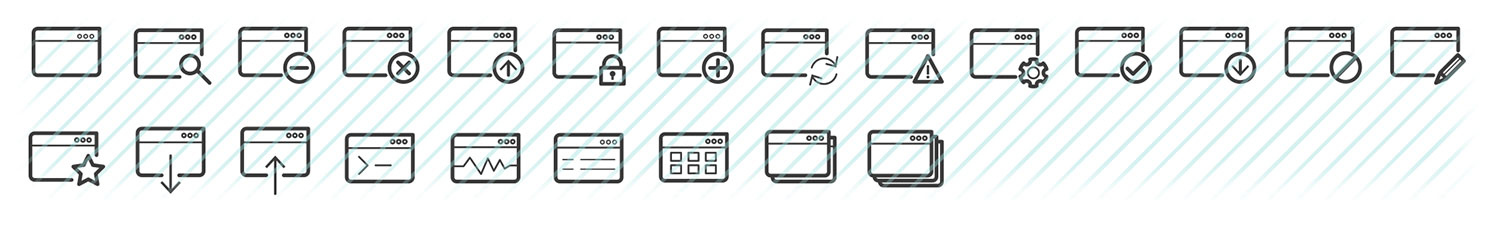 windows and browsers boldicons icons