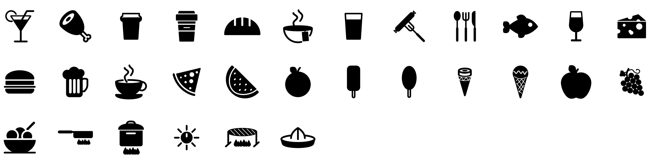 food-glyph-icons-preview