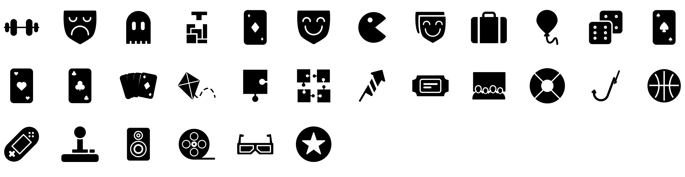 leisure-and-entertainment-glyph-icons-preview