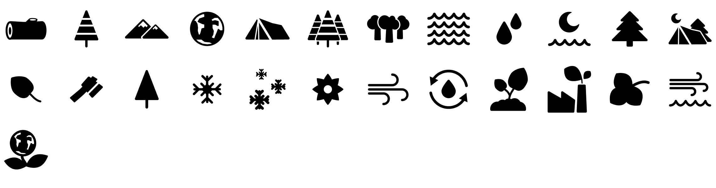 nature-and-ecology-glyph-icons-preview